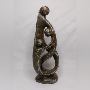 African Soap Stone Handcrafted Family Sculpture Figurine Zimbabwe